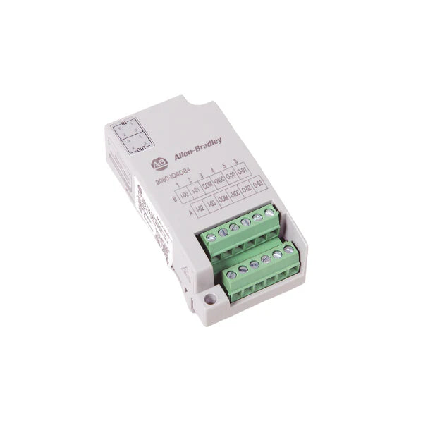 Micro800 I/O plug-in module, 4 digital inputs, 4 digital outputs, compact expansion.