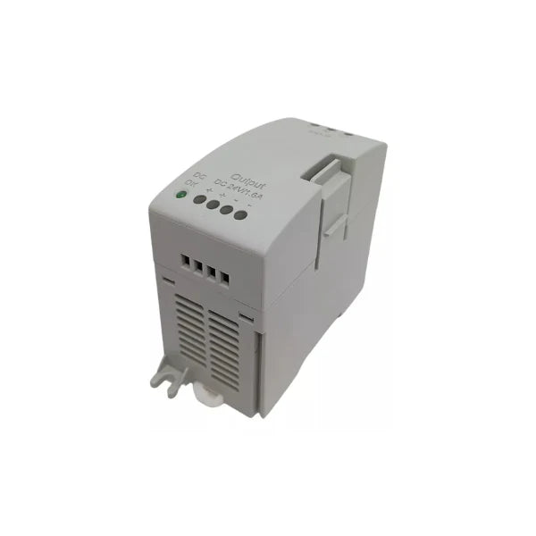Allen-Bradley 2080-PS120-240VAC Micro800 power supply, 120–240V AC input, 24V DC output, compact DIN rail mounted solution for industrial automation.