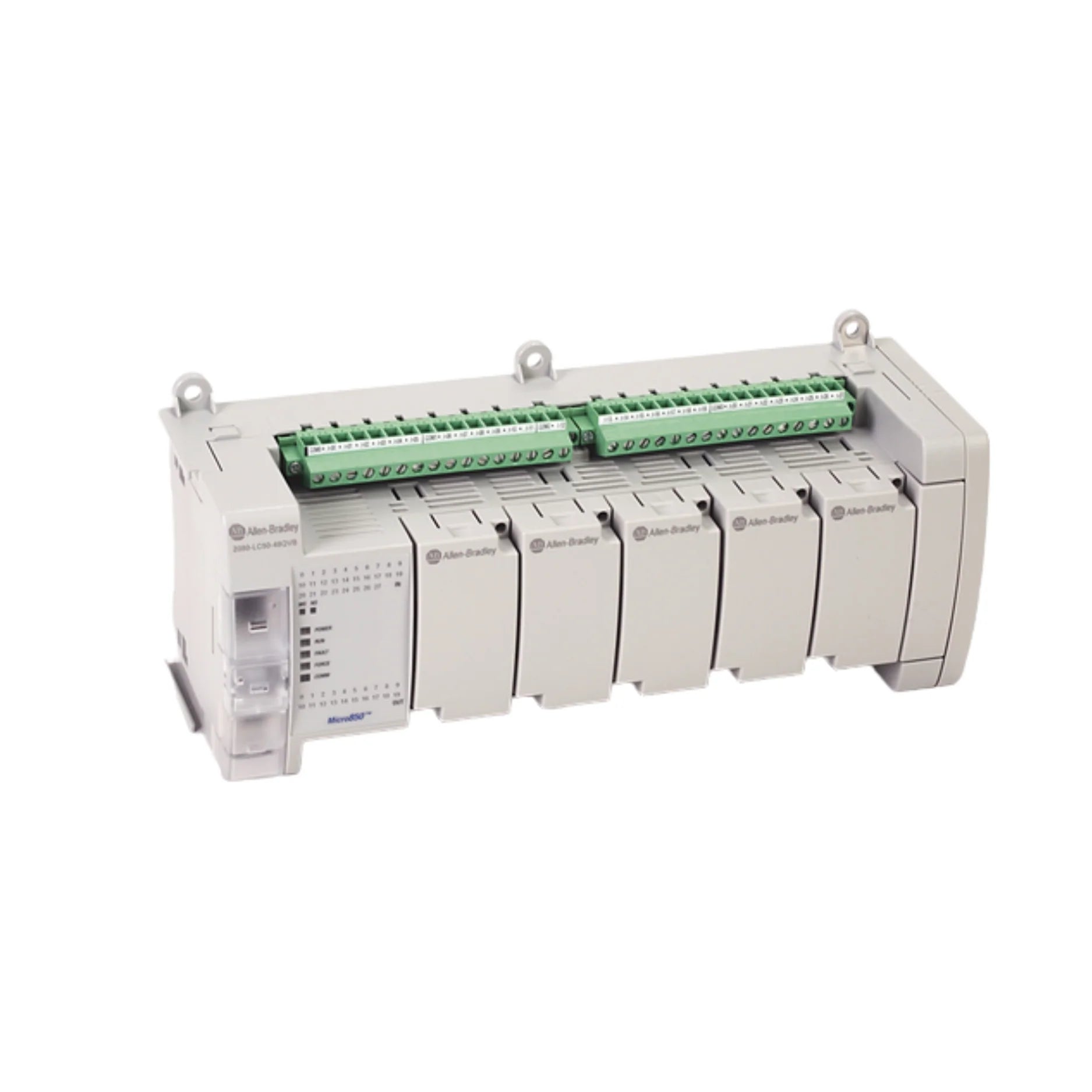 Allen-Bradley 2080-LC50-48QVB Micro850 PLC, 48 digital I/O, 24V DC input, relay outputs, USB, serial, Ethernet