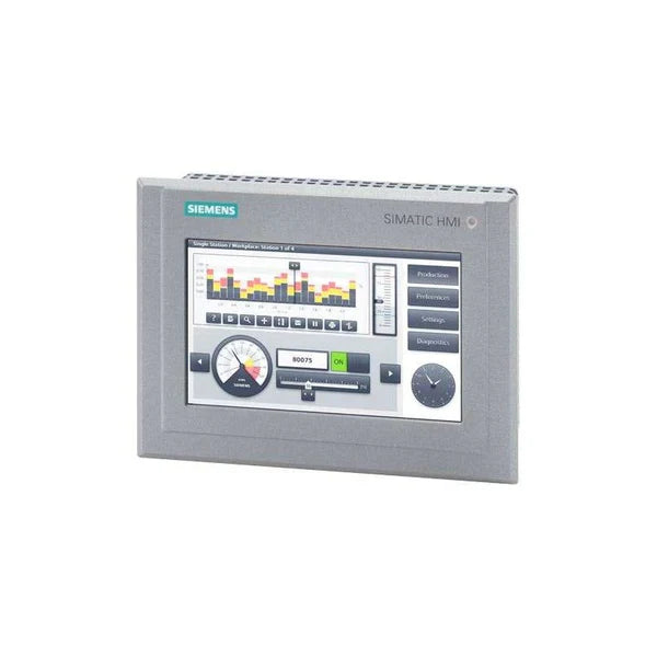 Siemens 6AV2124-0GC13-0AX0 KTP700 Basic Mono 7-inch monochrome touch panel for industrial automation.