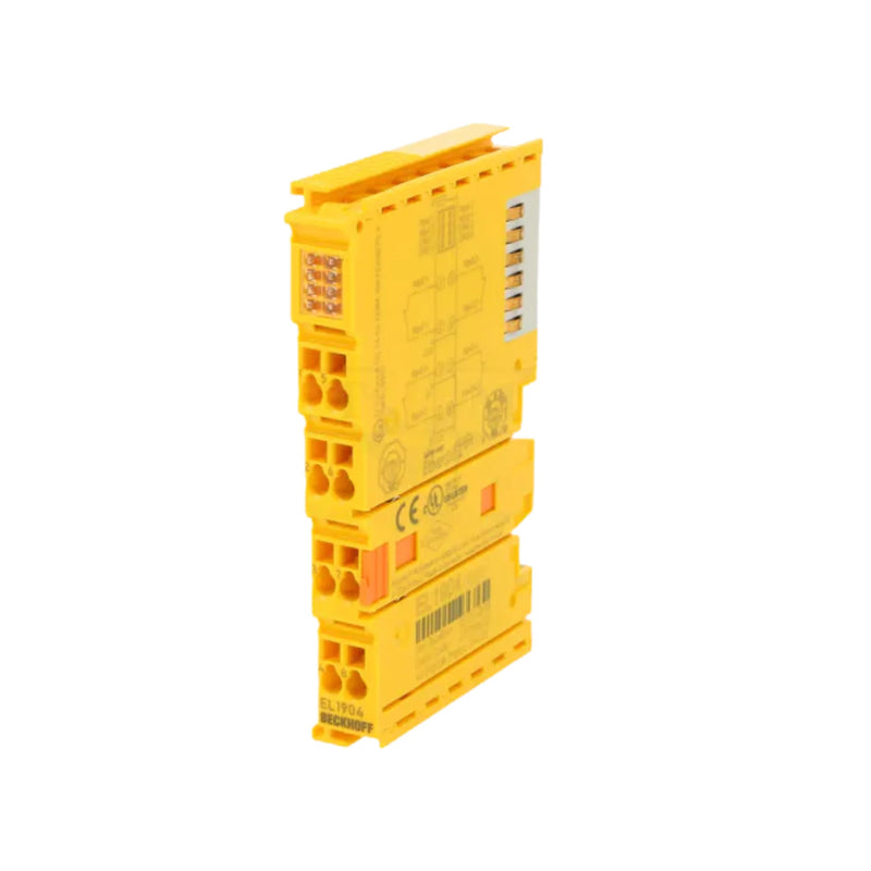 Beckhoff EL1904 EtherCAT safety input terminal with TwinSAFE technology for industrial automation, ensuring secure and real-time safety monitoring.
