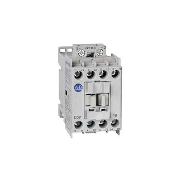 Allen-Bradley 100-C23ZJ10 contactor, 3-pole, 23A, 24V DC coil, IEC, screw terminals.