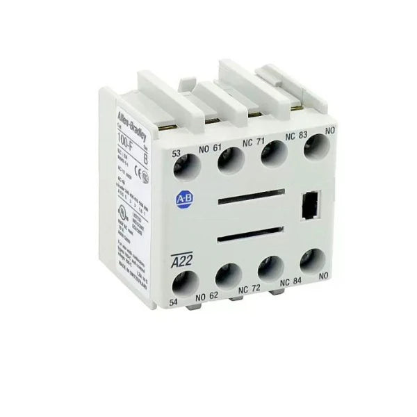 Allen-Bradley 100-FA40 auxiliary contact block, front mount, 2 N.O. + 2 N.C., for 100 contactors.