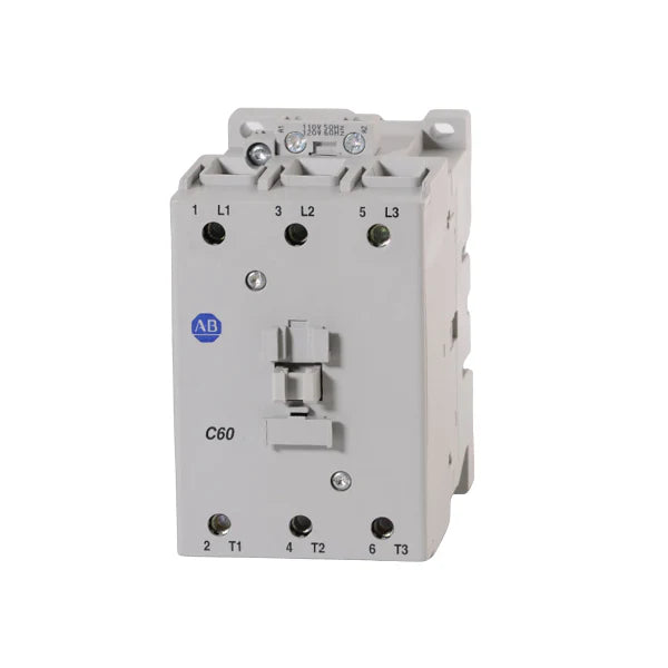 Allen-Bradley 100-C60D00 contactor, 60A, 3-pole, 24V DC coil, IEC, compact frame, DIN rail mount