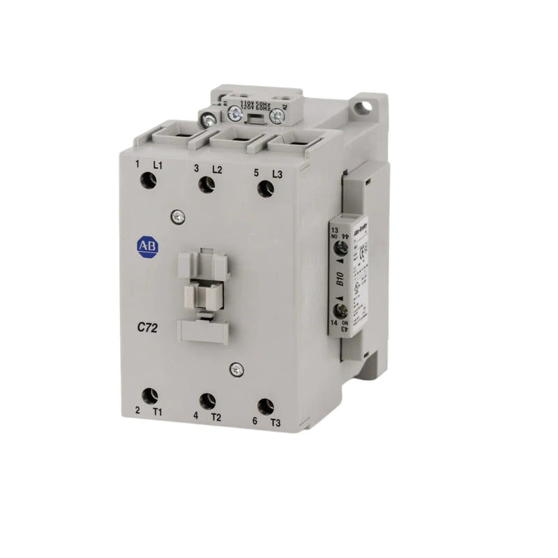 Allen-Bradley 100-C72D10 IEC contactor, 3-pole, 72A, 24V DC coil, 1-NO auxiliary, compact design