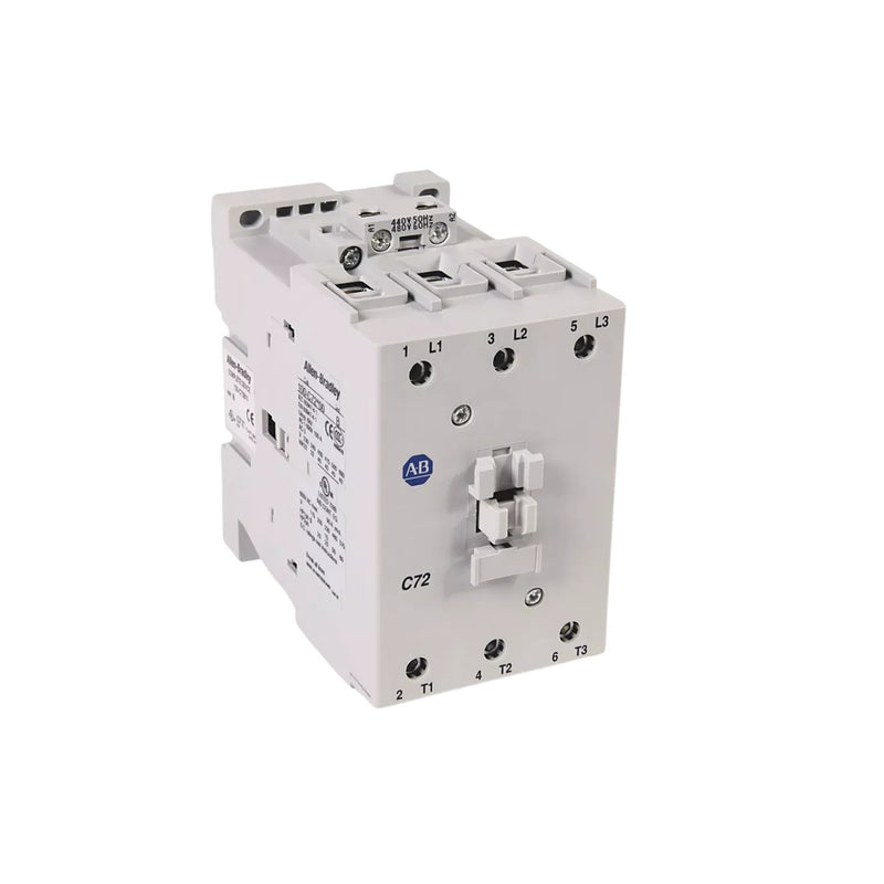 Allen-Bradley 100-C72DJ10 IEC contactor, 72A, 3-pole, 24V DC coil with integrated diode, 1 N.O. auxiliary, screw terminals