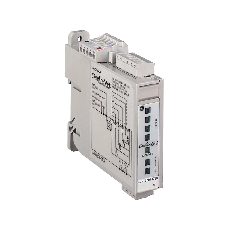 Allen-Bradley 100-DNY41R reversing contactor, 3-pole, 9A, 24V DC coil, non-mechanical interlock, DIN rail mount