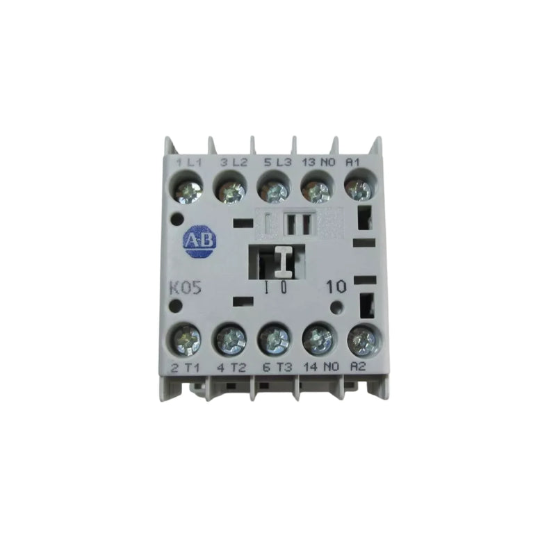 Allen-Bradley 100-K09D10 miniature contactor, 9A, 3-pole, 110V 50Hz / 120V 60Hz coil, 1 N.O. auxiliary, screw terminals