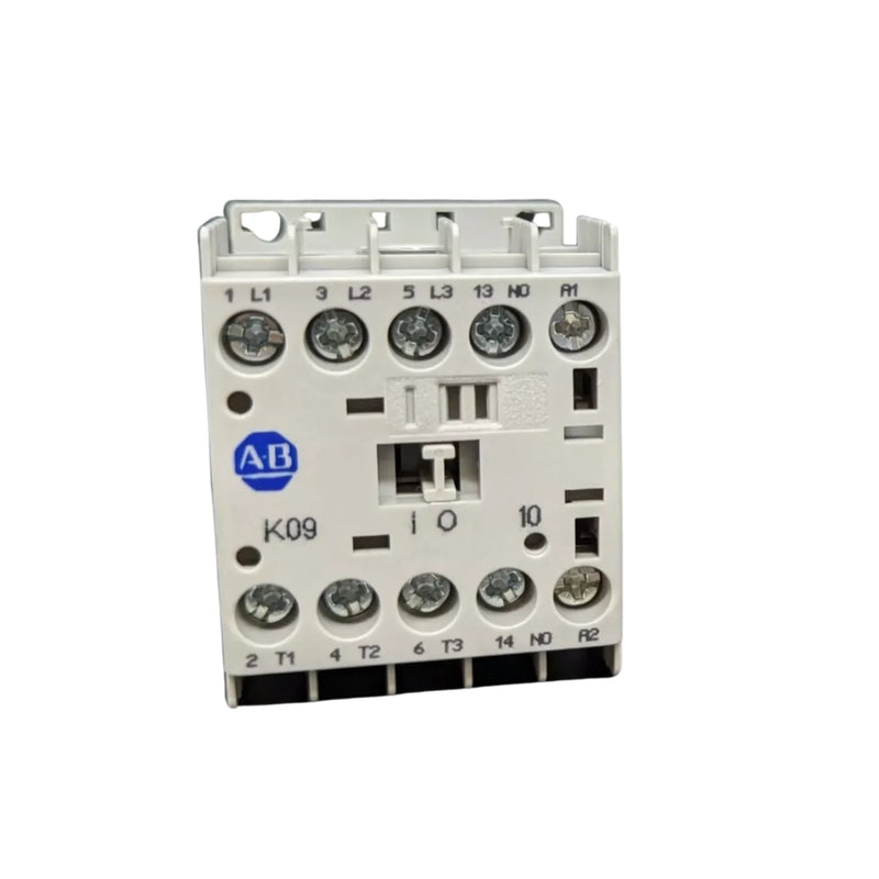 Allen-Bradley 100-K09ZJ10 mini contactor, 3-pole, 9A, 24V DC coil, with 1 N.O. auxiliary, DIN rail mount