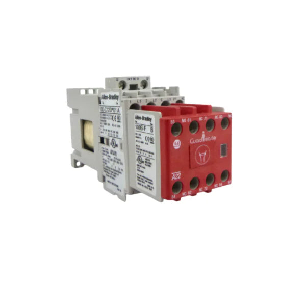 100S-C12DJ23C 12 A safety contactor, 600V AC, 3-pole, non-reversing, 24V DC coil with diode, for use in safety control panels.