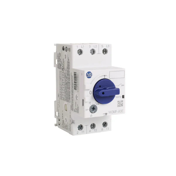  motor protection circuit breaker, 40A, 3-pole, IEC, thermal-magnetic trip, rotary handle, 55kA interrupting capacity.