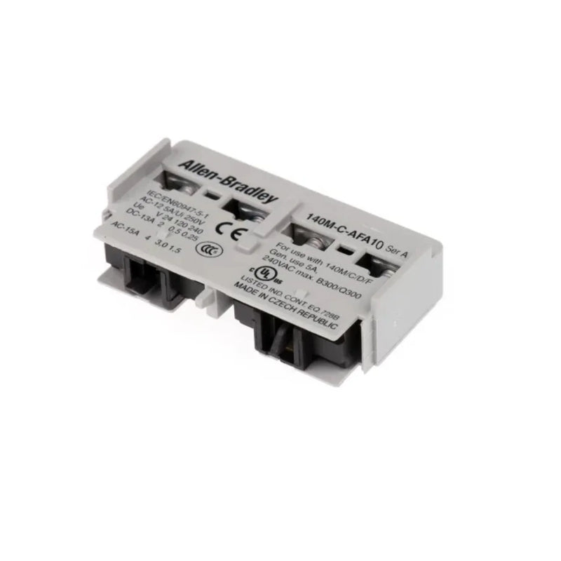Allen-Bradley 140M-C-AFA10 front-mounted auxiliary contact, 1 N.O., for 140M-C/D breakers