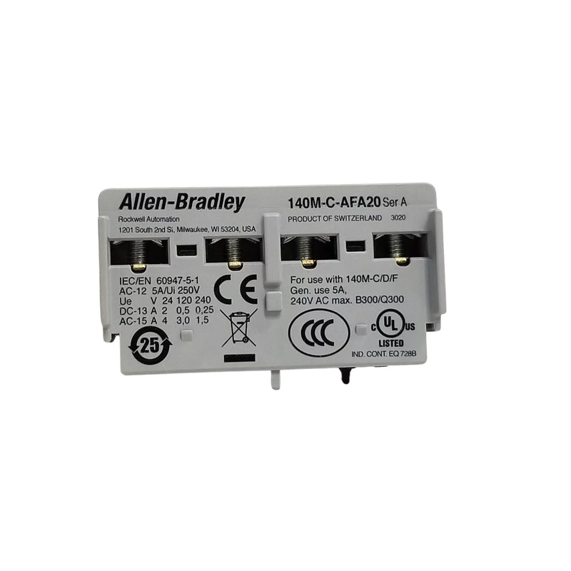 Allen-Bradley 140M-C-AFA20 3-pole motor protection circuit breaker, 2.0A, thermal-magnetic trip