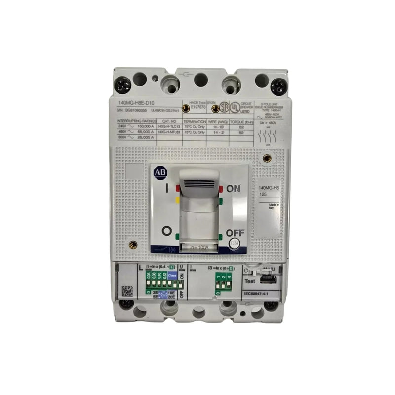 Allen-Bradley 140MG-H8E-D10 motor protection circuit breaker, 100A, 3-pole, H frame