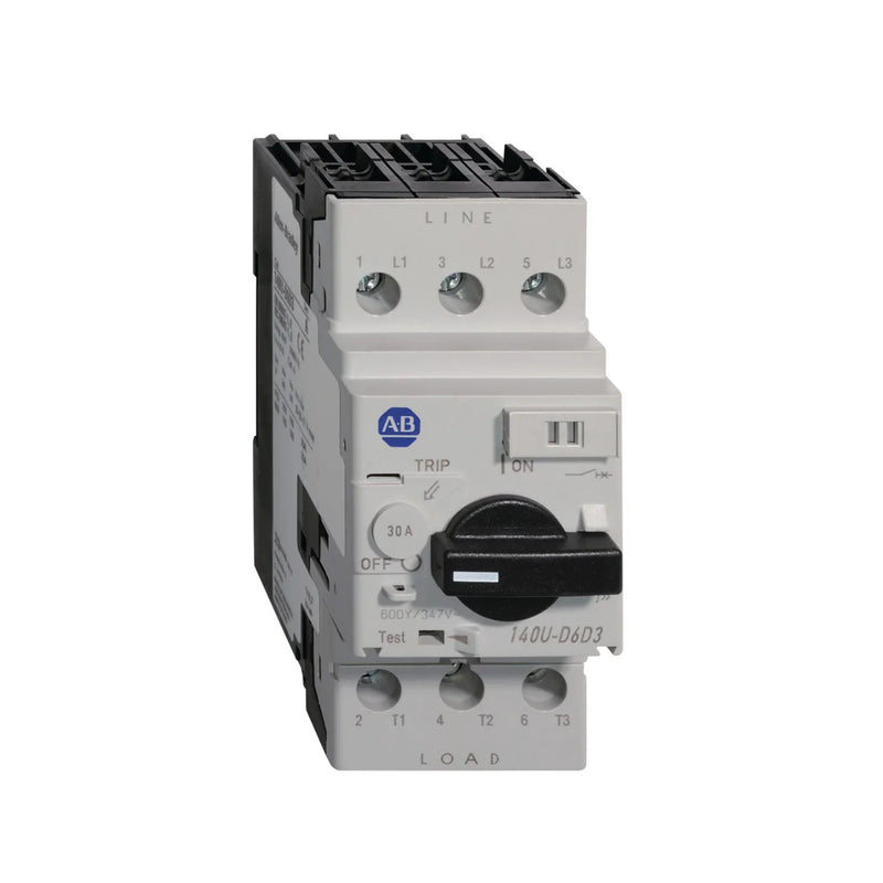 Allen-Bradley 140U-D6D3-C15 molded case circuit breaker, 15A, D-Frame, 3-pole, fixed thermal/magnetic trip