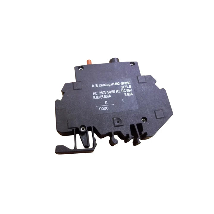 Allen-Bradley 1492-GH050 1-pole miniature circuit breaker, 0.5A, Type C, 277V AC, DIN rail, UL 1077