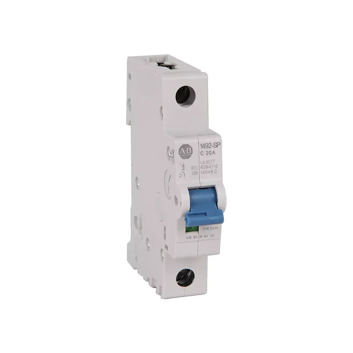 Allen-Bradley 1492-SPM1C200 20A 1-pole miniature circuit breaker, Type C, DIN rail mount