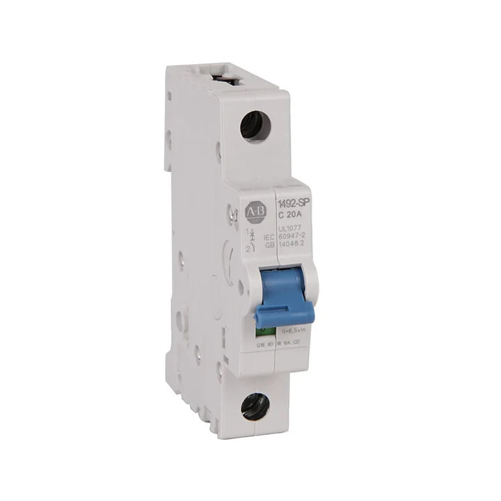 Allen-Bradley 1492-SPM1D100 10A 1-pole miniature circuit breaker, Type D, DIN rail mount