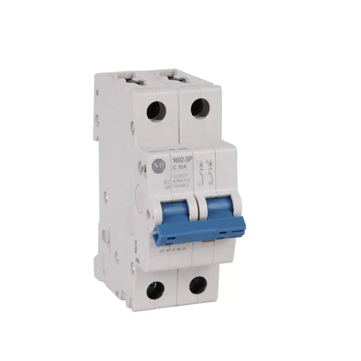 Allen-Bradley 1492-SPM2C060 6A 2-pole miniature circuit breaker, Type C, DIN rail, UL 1077