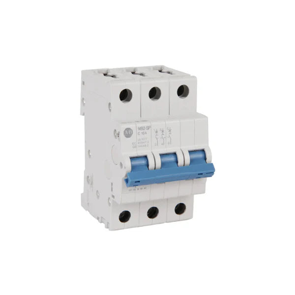 1492-SPM3D400 miniature circuit breaker, 3-pole, 40 A, D curve, DIN rail mount, overcurrent protection for high inrush loads.