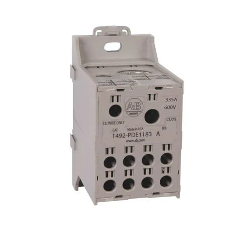 Allen-Bradley 1492-PDE1183 enclosed power distribution block, 335A, 1-pole, aluminum connectors, 600V AC/DC