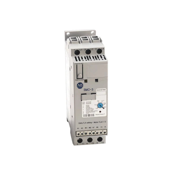  150-C60NBD SMC-3 soft starter, 60 A, 200–480V AC, 24V DC control, 3-phase motor controller 