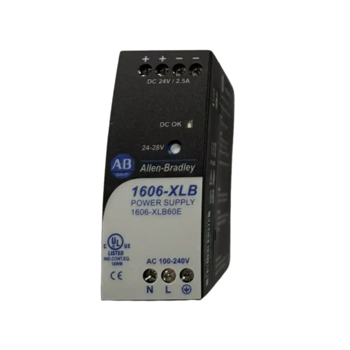 Allen-Bradley 1606-XLB60E buffer module, 24V DC, 1.3A, 60W, DIN rail, maintenance-free energy storage