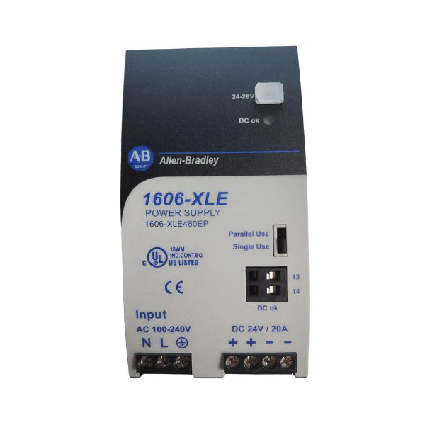 power supply, 480W, 24–28V DC, 20A, DIN rail mount, XLE Enhanced Performance series.