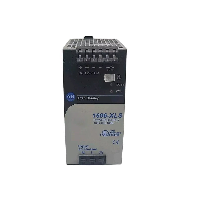 Allen-Bradley 1606-XLS180B power supply, 24V DC, 7.5A, 180W, DIN rail mount, single-phase
