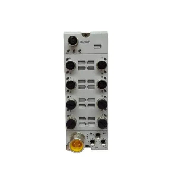 ArmorBlock I/O module, 16 fast 24V DC digital inputs, IP67, M12 connectors, EtherNet/IP industrial on-machine I/O.