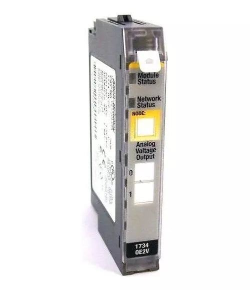 Allen-Bradley 1734-OE2V 2-channel analog voltage output module, 16-bit, for POINT I/O systems in compact industrial automation applications.