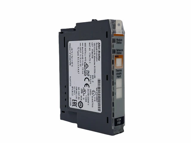 Allen-Bradley 1734-IT2I 2-channel thermocouple input module, 16-bit, with cold junction compensation for POINT I/O temperature sensing.