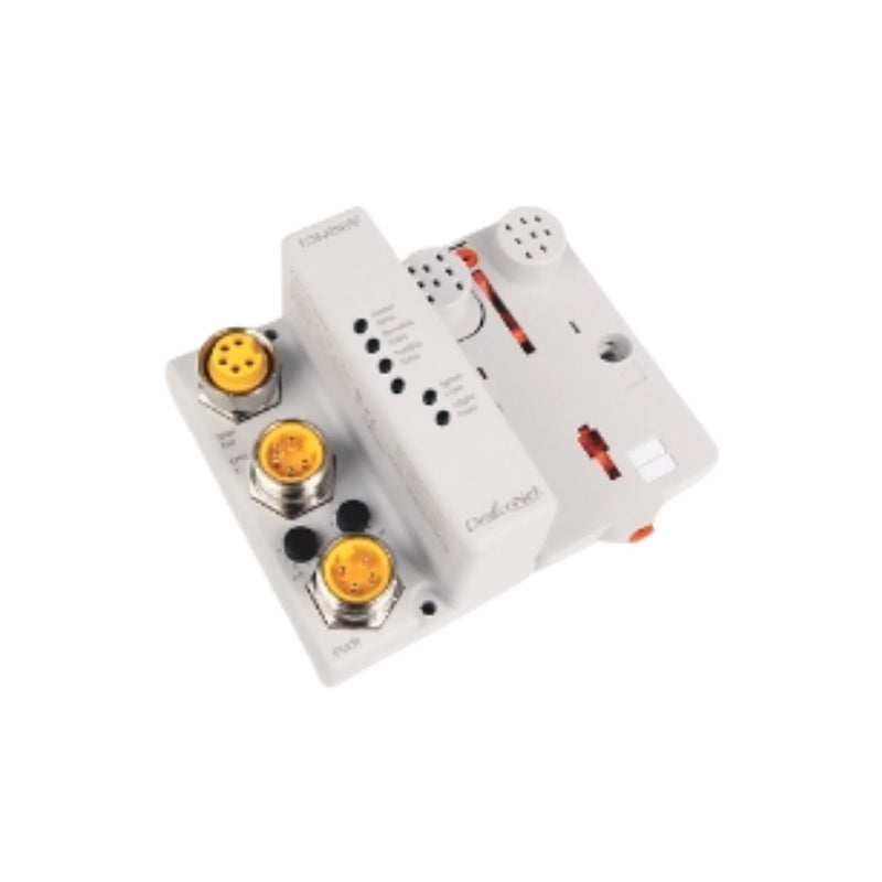 Allen-Bradley 1738-ADN18 DeviceNet adapter with 18mm connectors, IP69K-rated for ArmorPoint I/O systems in rugged industrial environments.