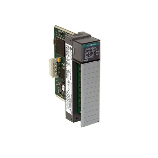 high-speed counter module, 2-channel, 1 MHz, for SLC 500, supports 5V differential and 24V single-ended encoder inputs.