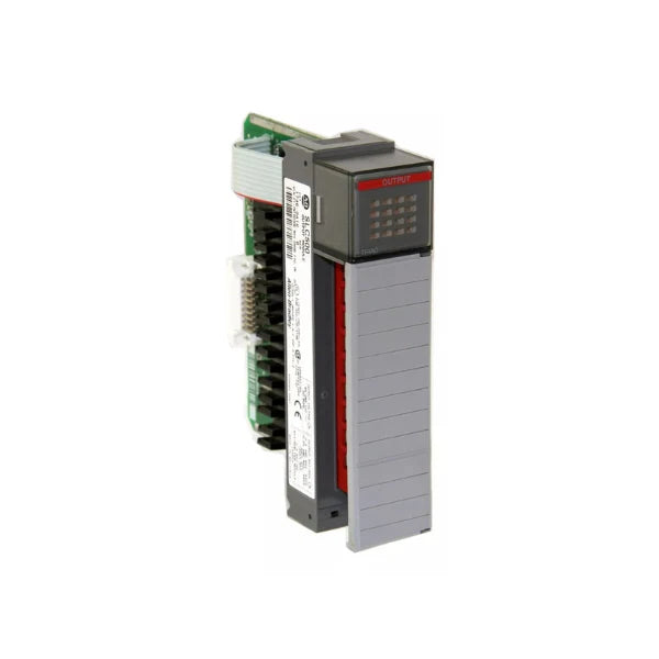 AC output module, 16 triac channels, 85–264V AC, 1.5A, for SLC 500, with removable terminal block.