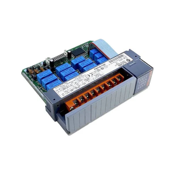 Allen-Bradley 1746-OW16 SLC 500 relay output module, 16-point, 5–265V AC / 5–125V DC, IP20 open-style enclosure.