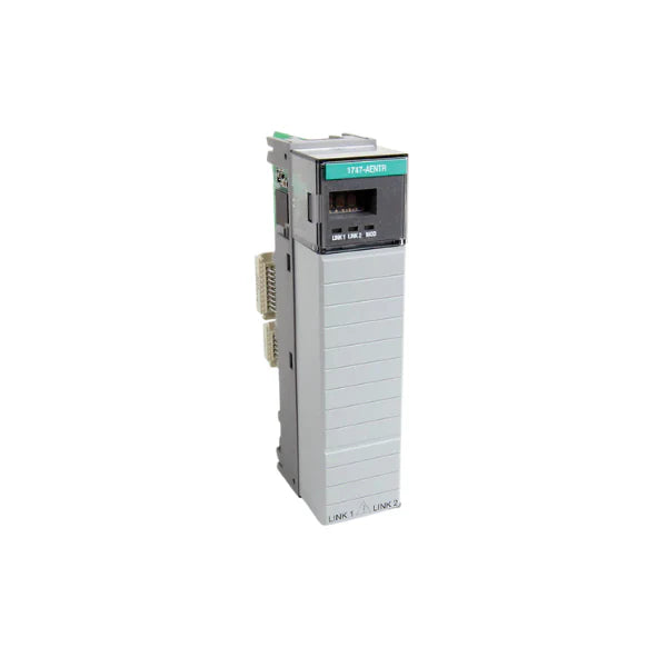 EtherNet/IP adapter, dual Ethernet ports, SLC 500 remote I/O connectivity, DIN rail mount, IP20, redundant media support.