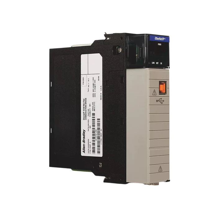 Allen-Bradley 1756-EN2F fiber optic EtherNet/IP module, 1Gbps, LC connector, for ControlLogix systems.