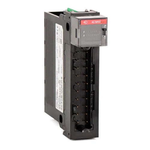 Allen-Bradley 1756-IA16 ControlLogix AC input module, 120V AC, 16-point sinking input, DIN rail mountable, industrial-grade input monitoring.
