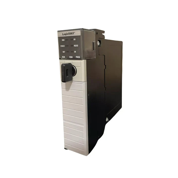 Allen-Bradley 1756-L63 ControlLogix CPU, 8MB memory, RS-232 port, Logix5563, redundant-capable.