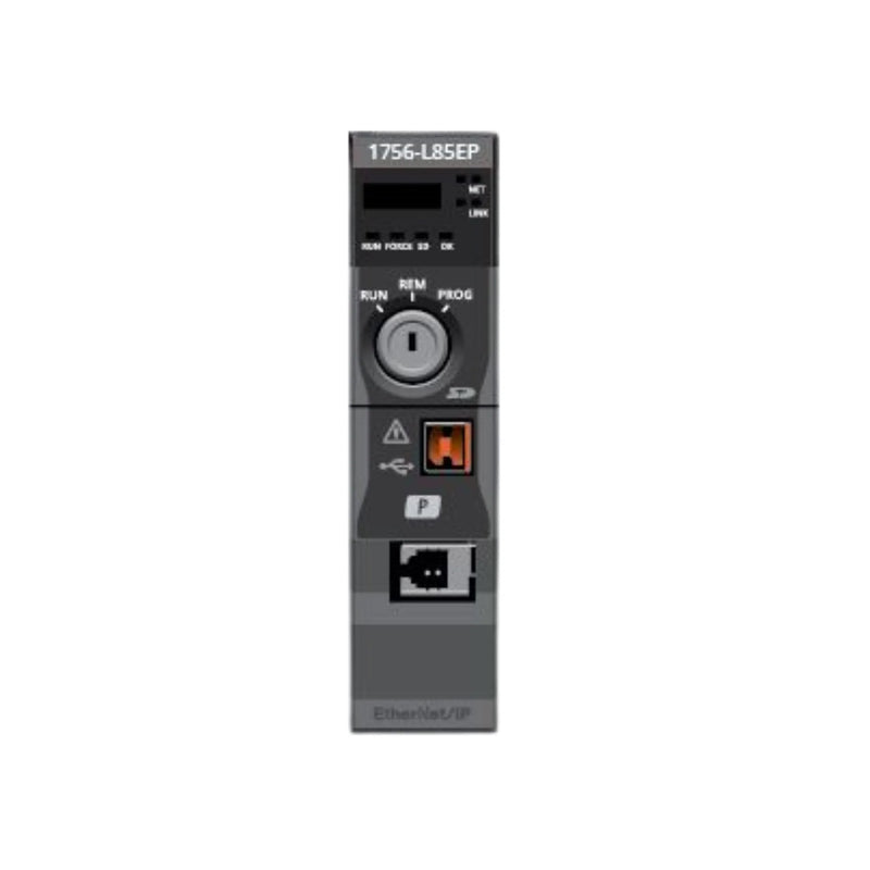 Allen-Bradley 1756-L85EP ControlLogix 5580 processor, 40MB memory, dual Ethernet/IP ports, ideal for complex automation systems.