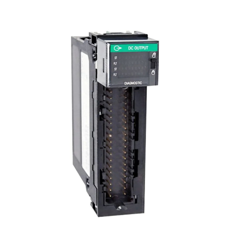 Allen-Bradley 1756-OB16D ControlLogix digital output module, 16-point, 24V DC sourcing, diagnostic features, IP20 open-style.