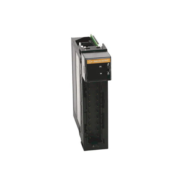 ControlLogix analog output module with 6 isolated channels and ±10.5V output range.