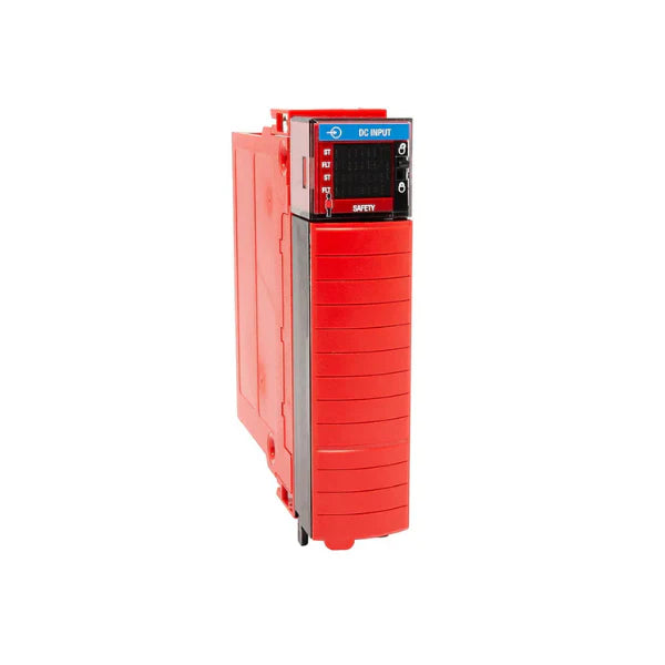 ControlLogix safety input module, 16-point sinking, 10–30V DC, SIL 3/PLe certified.