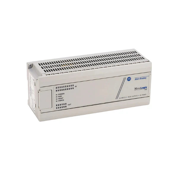 Allen-Bradley 1761-L32BWA MicroLogix 1000 PLC, 20 inputs, 12 relay outputs, 120V AC, compact industrial programmable controller.