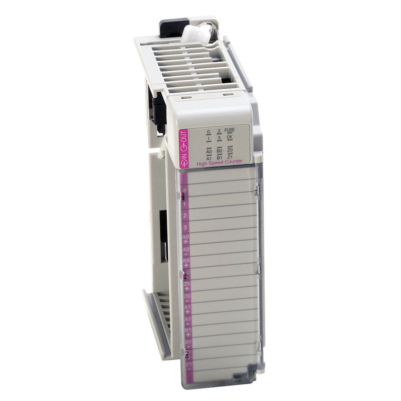 Allen-Bradley 1769-HSC Compact I/O module with 2/4 high-speed counter channels, 24V DC input, 1 MHz frequency, DIN rail mount.
