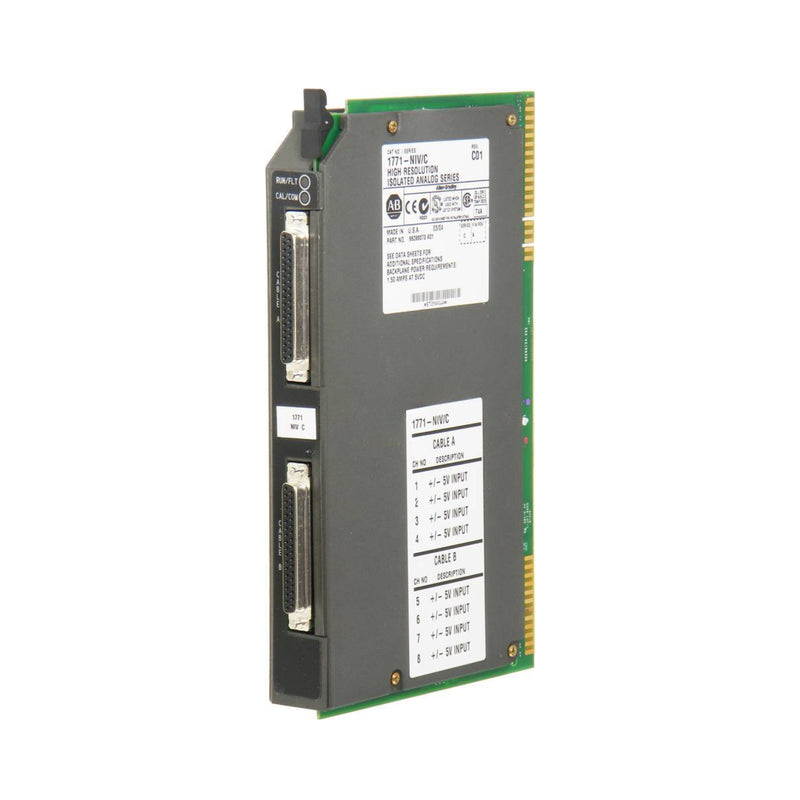 Allen-Bradley 1771-NIV PLC-5 analog input module, 8 voltage channels, high-accuracy industrial measurement device.
