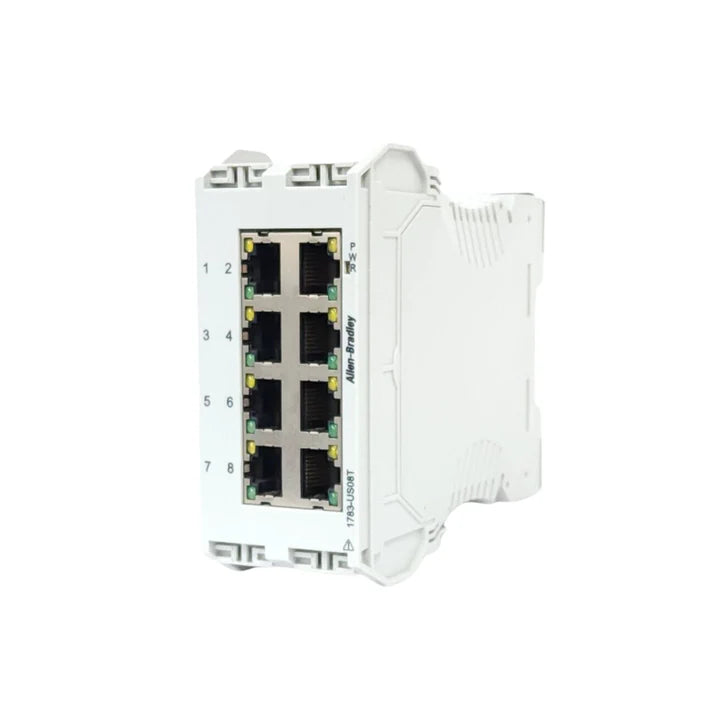 Allen-Bradley 1783-US08T Stratix 2000 unmanaged Ethernet switch, 8 ports, 10/100 Mbps, DIN rail, industrial