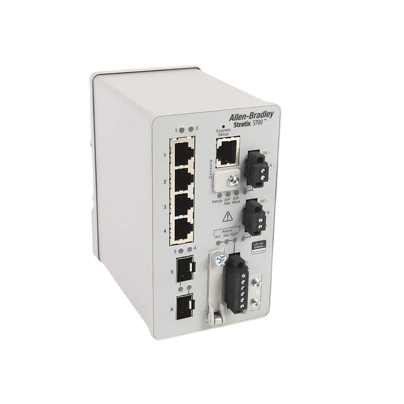 Allen-Bradley 1783-BMS06SL unmanaged Ethernet switch, 6-port, Stratix 2000, DIN rail, IP30