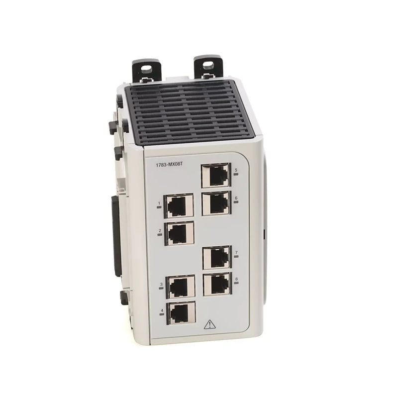 Allen-Bradley 1783-MX08T Stratix 5700 managed Ethernet switch, 8 copper ports, DIN rail, industrial Layer 2